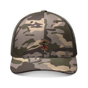 Camo Trucker Hat – Embroidered Rustic Patch Cap